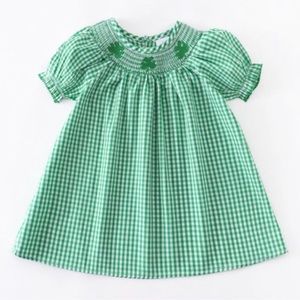 Girls Smocked shamrock Dress